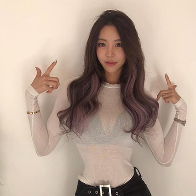 18인치 / 바이올렛투톤컬러 / 스킬땋기 붙임머리시술